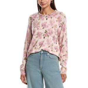 Minnie Rose Womens  Printed Cashmere-Blend, Pink